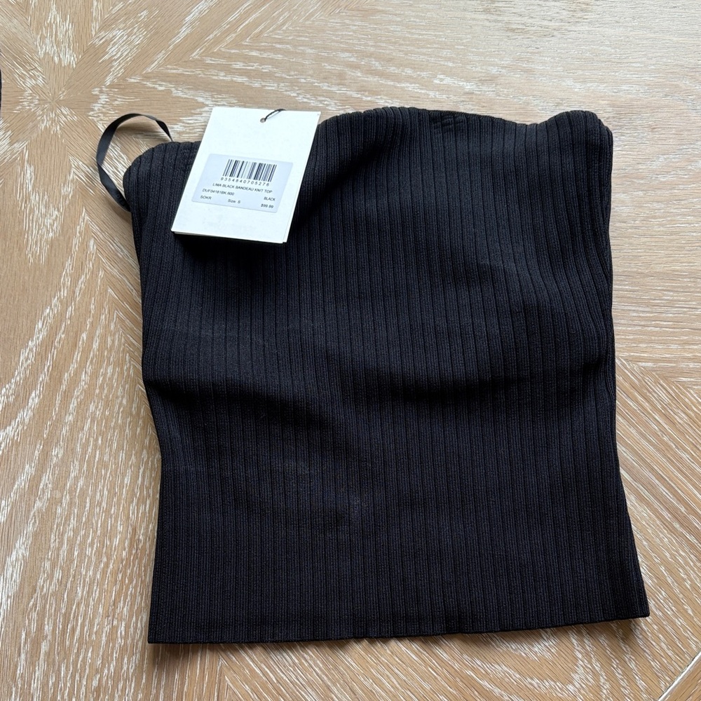 Dissh Black Ribbed Strapless Tube Top